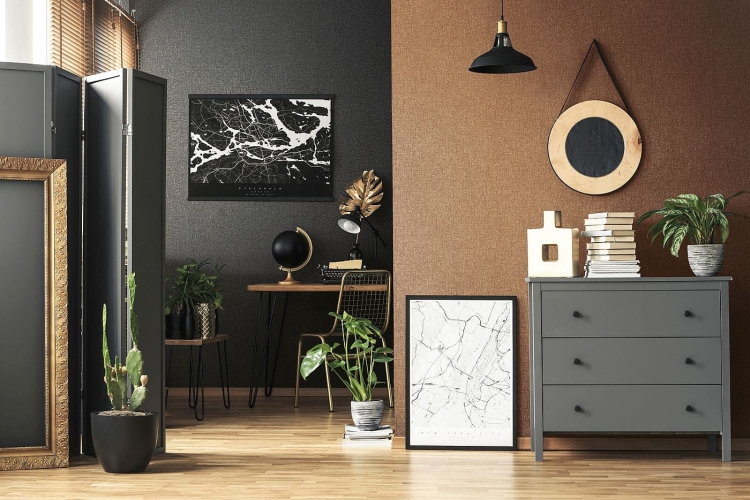 Tapeta ścienna IVY Marburg 82333 Novamur, pomarańczowy, miedziany, jednolity, wzór worka