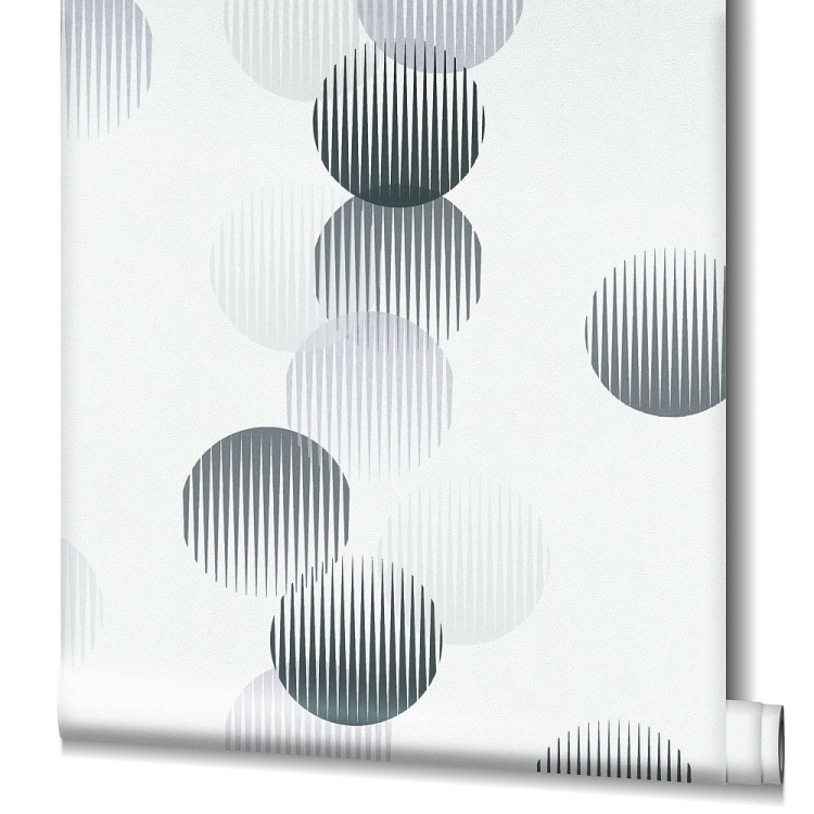 Tapeta ścienna IVY Marburg 82325 Novamur, biało czarne koła, wzór geometryczny