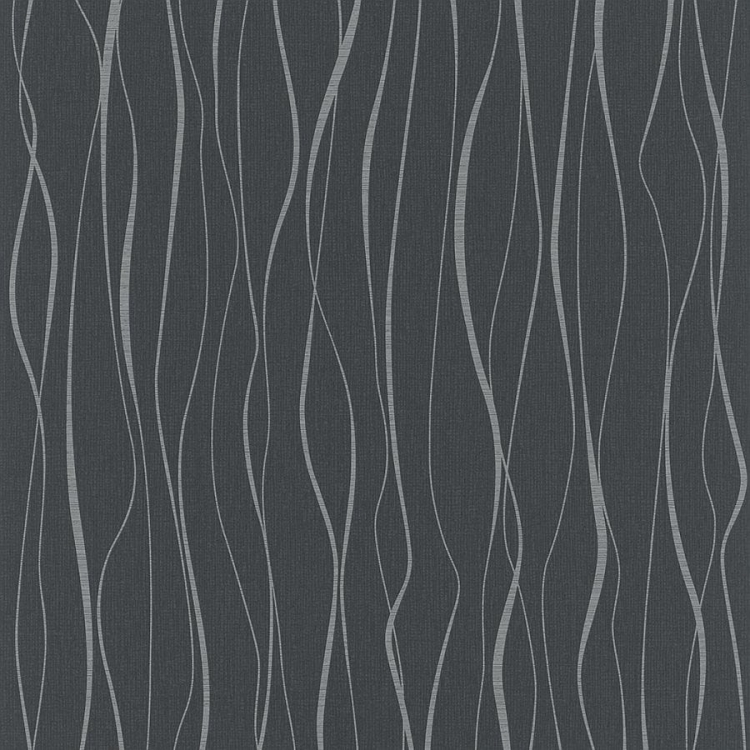 Tapeta ścienna IVY Marburg 82321 Novamur, czarno srebrna, fale, wzór geometryczny