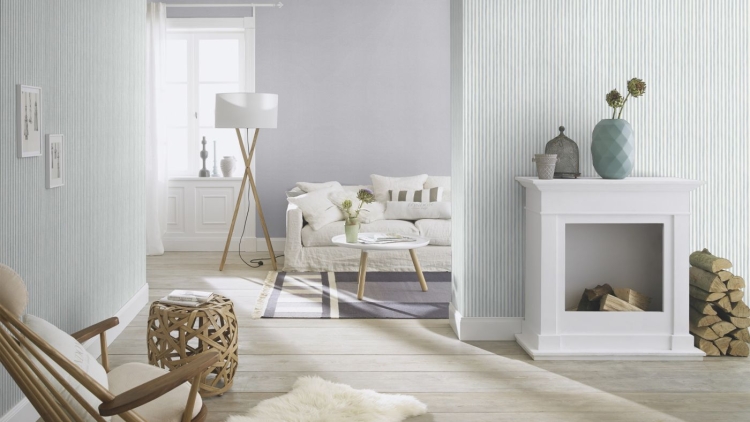 Bambino XIX 252743 Tapeta ścienna Rasch 2024 tapeta w paski, paseczki, niebieskie