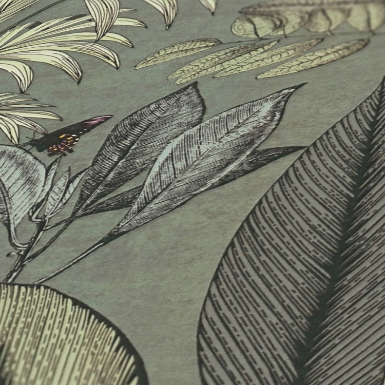 Pint Walls 38738-2 Tapeta ścienna AS, botanika, liście palmy, kwiaty, koliber