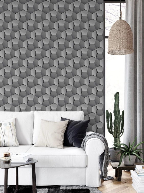 Top Trend 5 A54601 Tapeta ścienna Grandeco, wzór geometryczny, 3d