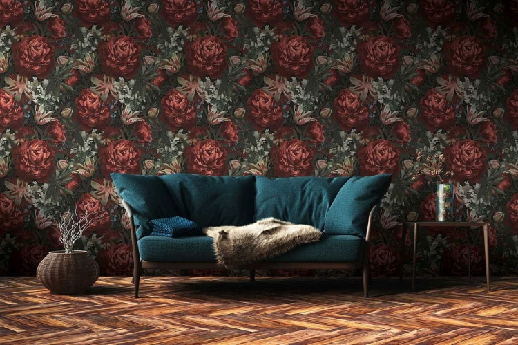 Print Walls 38509-1 Tapeta ścienna AS, kwiaty, kwiatki, piwonie, lilie