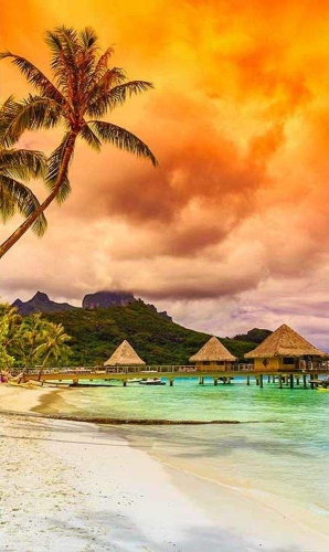 Fototapeta MS-2-0211 Polinezja flizelinowa Dimex Malediwy Plaża