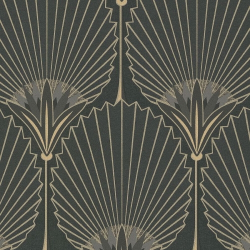 Asperia A54901 Tapeta ścienna Grandeco, motyw roślinny, wachlarze