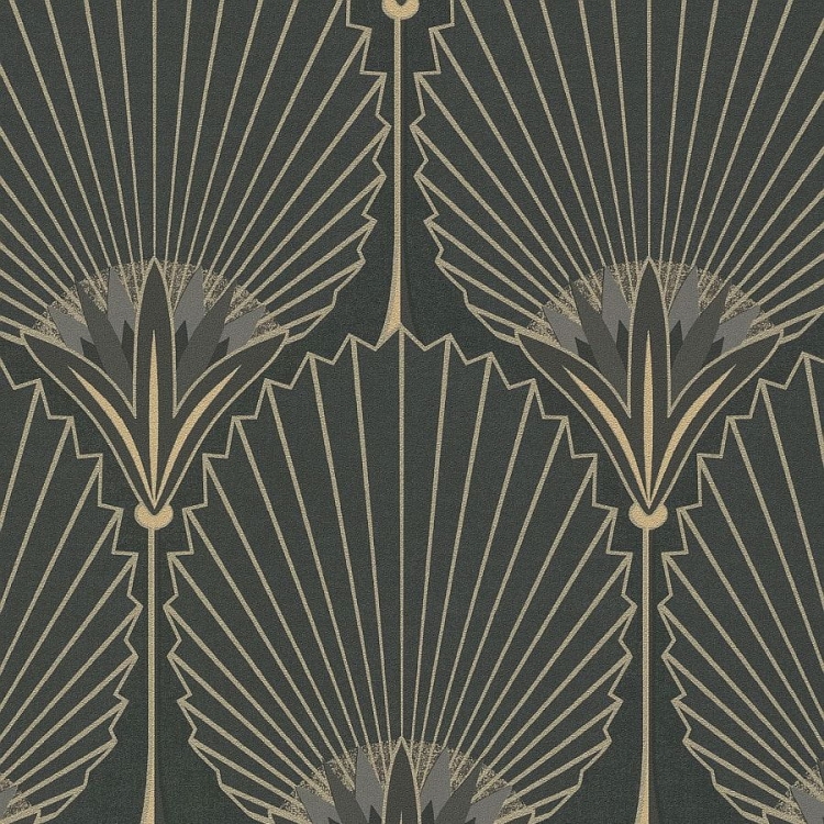 Asperia A54901 Tapeta ścienna Grandeco, motyw roślinny, wachlarze