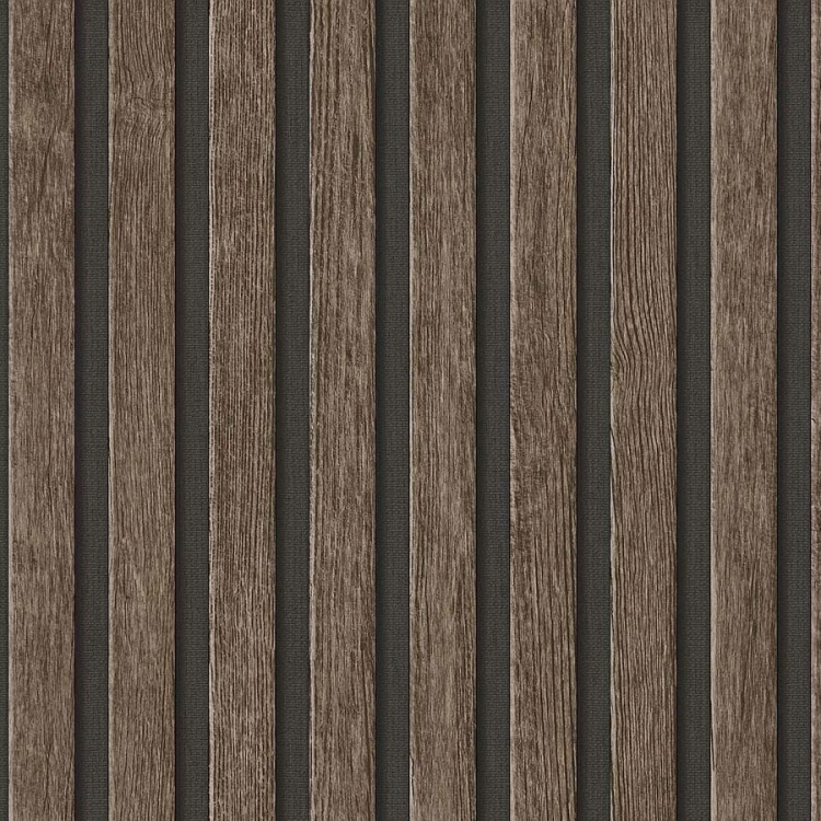 391093 lamele tapeta ścienna winylowa na flizelinie brązowe 3D drewniane