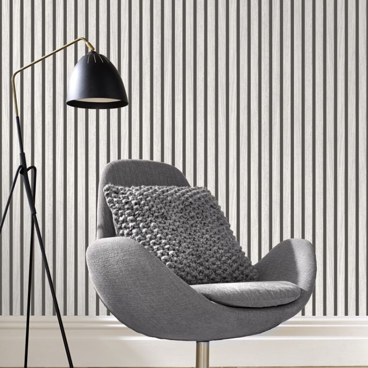 Rasch Lamele szary jasny, imitacja lameli ściennych 277776