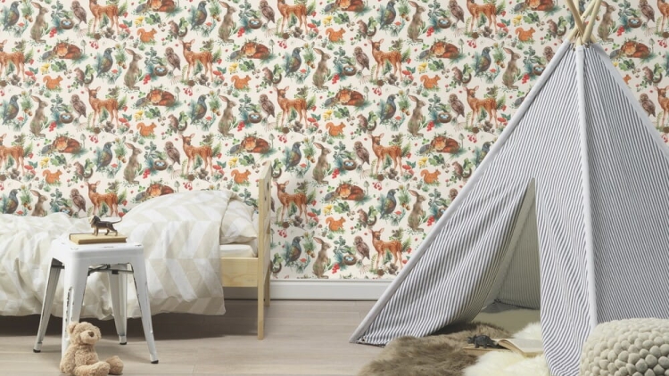 Rasch 300321 Tapeta ścienna zwierzęta, zwierzątka leśne