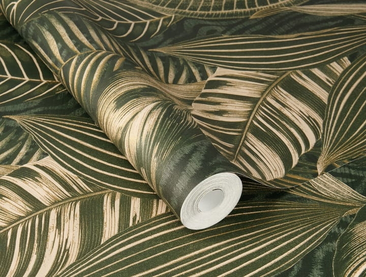 Rasch 751826 Tapeta ścienna botaniczna, liście, butelkowa zieleń