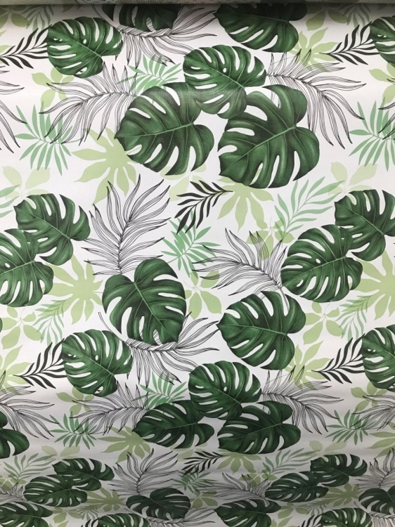 Cerata plamoodporna Obrus z PCV na włókninie Liście Monstera Dekorama 149A szer. 140cm