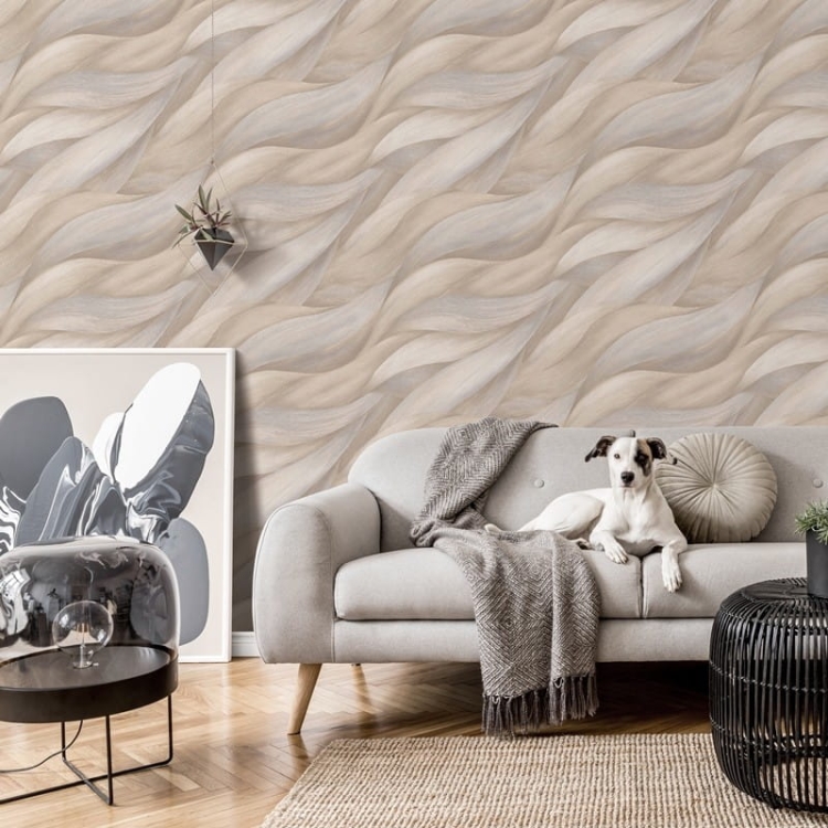 Tapeta ścienna na flizelinie fale brązowa 10257-02