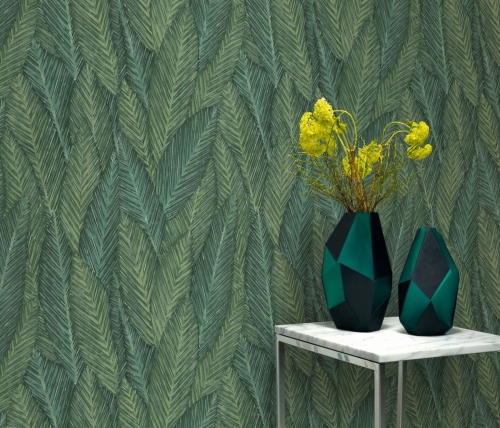 Martinique 10391-07 Tapeta ścienna Erismann Liście Zielone