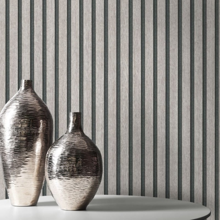 tapeta winylowa-10400-38. ścienna na flizelinie szare lamele 3D Erismann