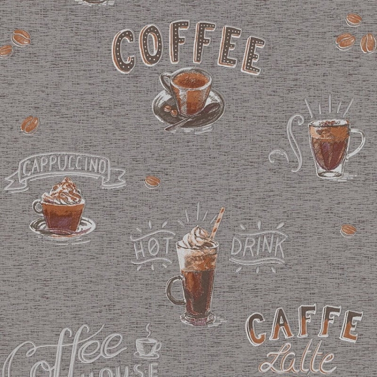 Tapeta 10410-47 tapeta ścienna do kuchni na flizelinie szara Coffee Cafe Kawa