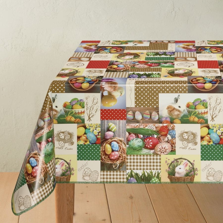 Cerata plamoodporna Obrus z PCV na włókninie Wielkanoc 28B szer. 140cm dekorama