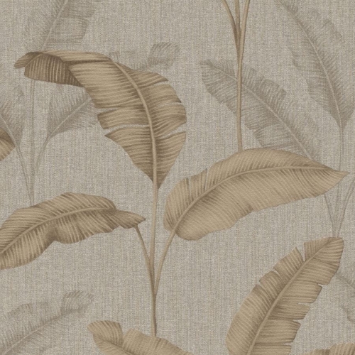 tapeta ścienna papierowa Rasch 200324 szaro brązowa palmy, liście