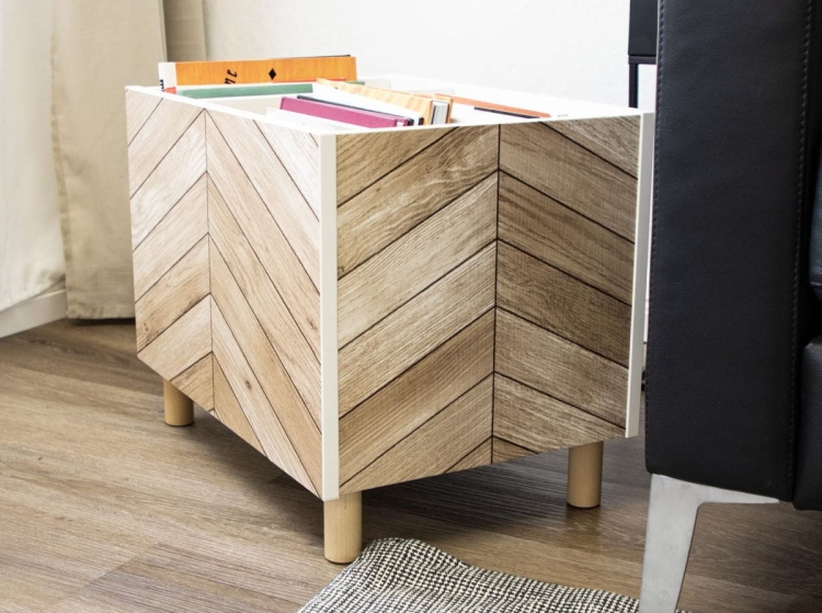 Okleina samoprzylepna meblowa chevron jodełka drewniana beżowa 200-8345