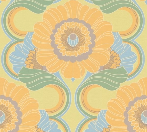 Retro Chic 39530-1 Tapeta ścienna AS Kwiaty żółty
