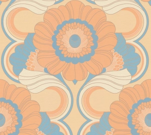 Retro Chic 39530-2 Tapeta ścienna AS Kwiaty pomarańczowe