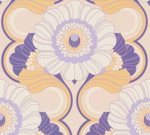 Retro Chic 39530-3 Tapeta ścienna AS Kwiaty fioletowe