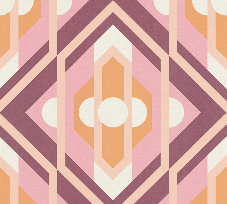 Retro Chic 39531-1 Tapeta ścienna AS Wzór geometryczny różowy