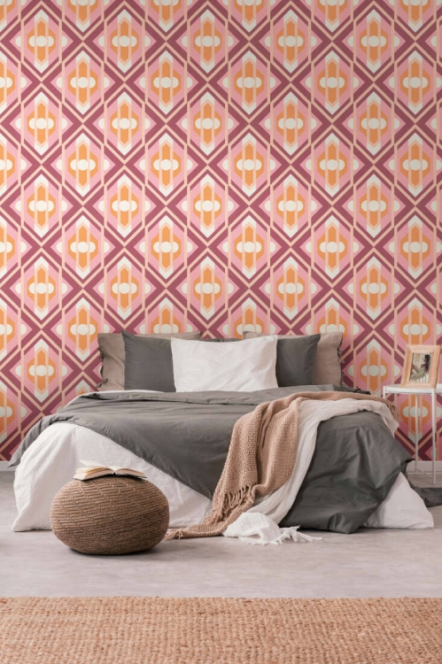 Retro Chic 39531-1 Tapeta ścienna AS Wzór geometryczny różowy