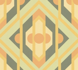 Retro Chic 39531-2 Tapeta ścienna AS Wzór geometryczny żółty zielony