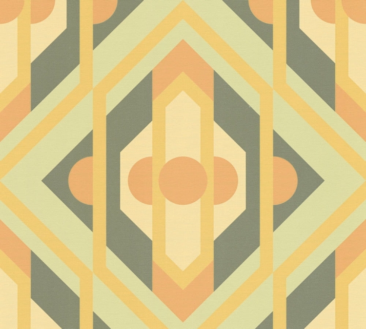 Retro Chic 39531-2 Tapeta ścienna AS Wzór geometryczny żółty