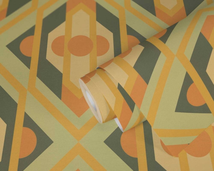 Retro Chic 39531-2 Tapeta ścienna AS Wzór geometryczny żółty