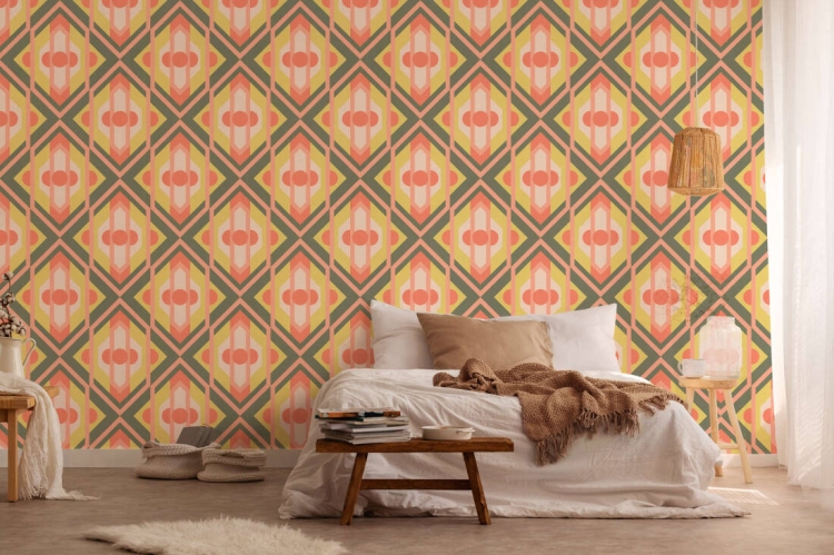2Retro Chic 39531-3 Tapeta ścienna AS Wzór geometryczny kolorowy