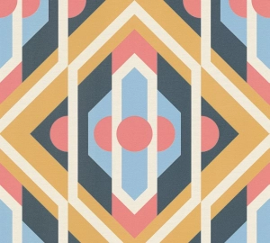 Retro Chic 39531-4 Tapeta ścienna AS Wzór geometryczny kolorowy