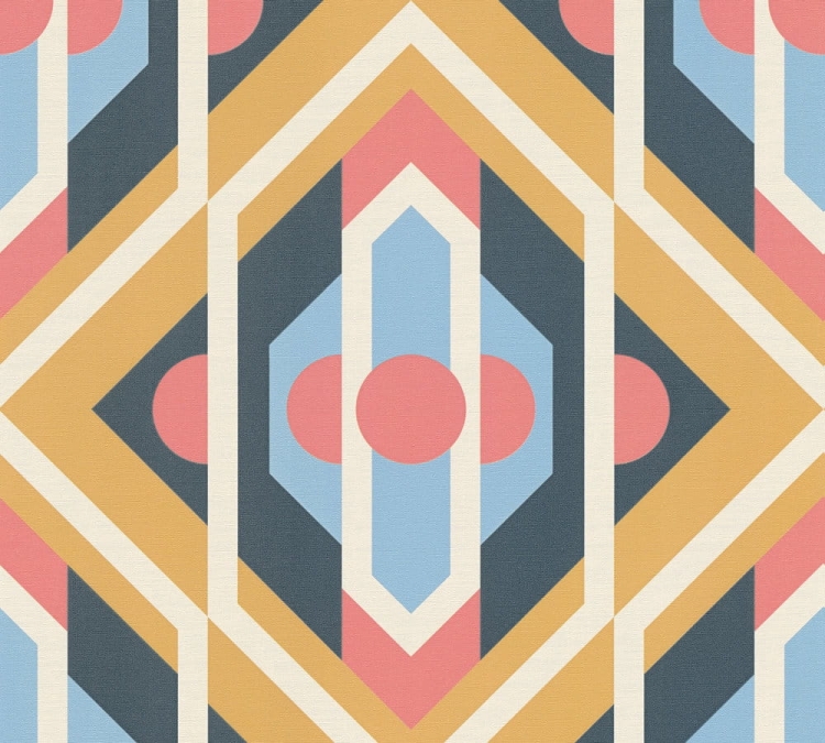 Retro Chic 39531-4 Tapeta ścienna AS Wzór geometryczny kolorowy