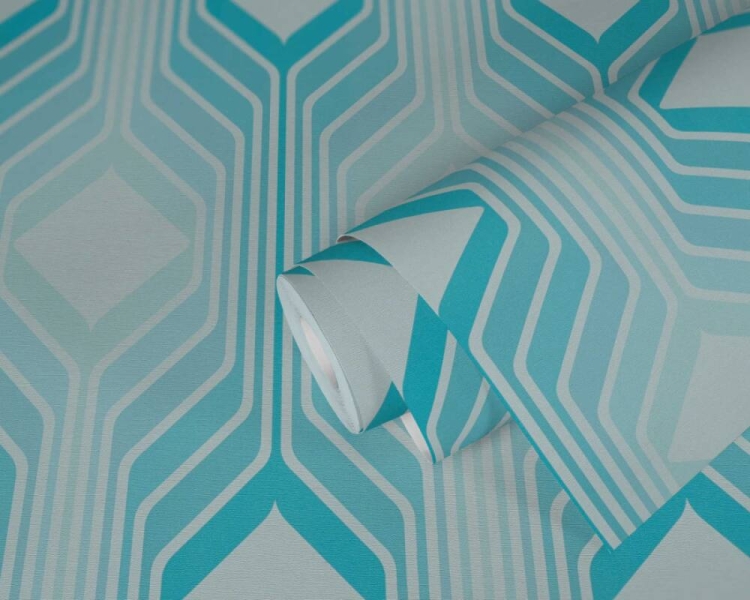 Retro Chic 39532-1 Tapeta ścienna AS Wzór geometryczny niebieski
