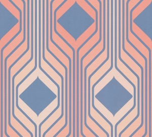 Retro Chic 39532-2 Tapeta ścienna AS Wzór geometryczny różowo niebieski