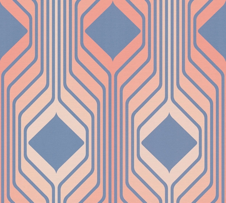 Retro Chic 39532-2 Tapeta ścienna AS Wzór geometryczny różowo granatowy