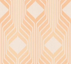 Retro Chic 39532-3 Tapeta ścienna AS Wzór geometryczny pomarańczowy