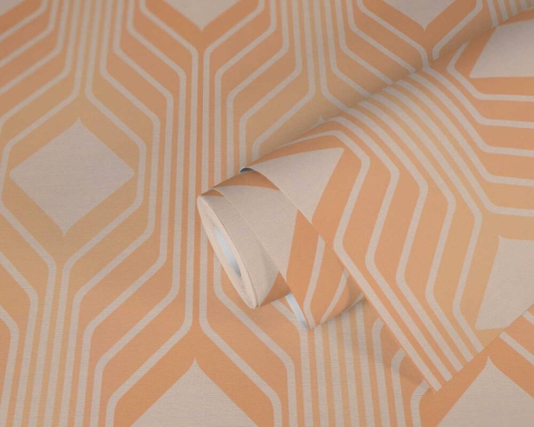 Retro Chic 39532-3 Tapeta ścienna AS Wzór geometryczny pomarańczowy