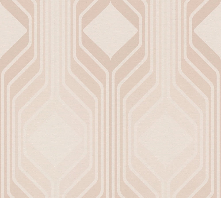 Retro Chic 39532-5 Tapeta ścienna AS Wzór geometryczny łososiowy