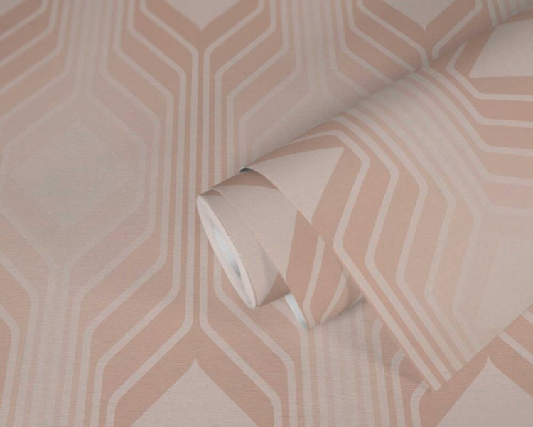 Retro Chic 39532-5 Tapeta ścienna AS Wzór geometryczny łososiowy