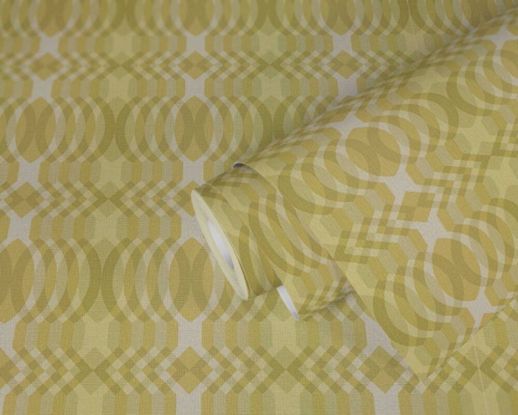 Retro Chic 39534-1 Tapeta ścienna AS Wzór geometryczny żółta limonka