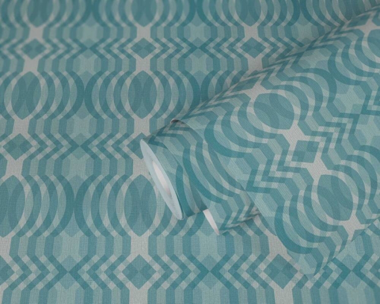 Retro Chic 39534-2 Tapeta ścienna AS Wzór geometryczny niebieski