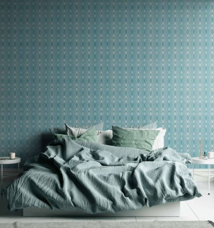 Retro Chic 39534-2 Tapeta ścienna AS Wzór geometryczny turkusowy