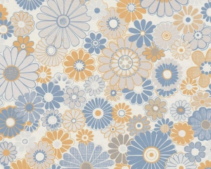 Retro Chic 39535-2 Tapeta ścienna AS Kwiatki niebieskie