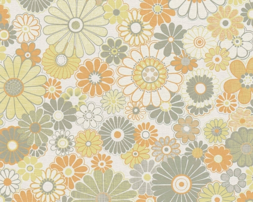 Retro Chic 39535-3 Tapeta ścienna AS Kwiatki żółte