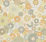 Retro Chic 39535-3 Tapeta ścienna AS Kwiatki zielono pomarańczowe