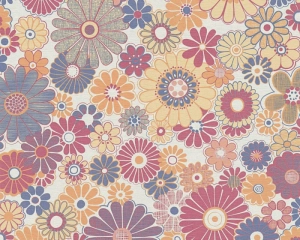 Retro Chic 39535-4 Tapeta ścienna AS Kwiatki kolorowe bordowe