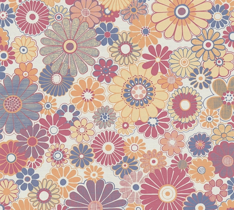 Retro Chic 39535-4 Tapeta ścienna AS Kwiatki kolorowe