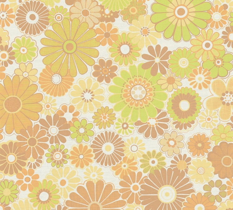 Retro Chic 39535-5 Tapeta ścienna AS Kwiatki pomarańczowe