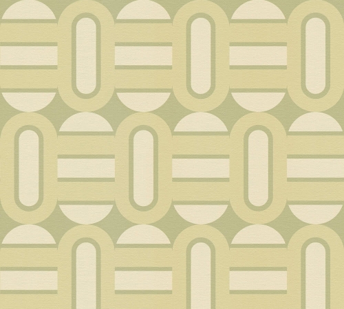 Retro Chic 39536-1 Tapeta ścienna AS Wzór geometryczny zielone jabłuszko